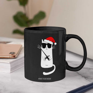 Funny Cat Fencing Christmas Coffee Mug Cute Kitty Lover TS14 Print Your Wear