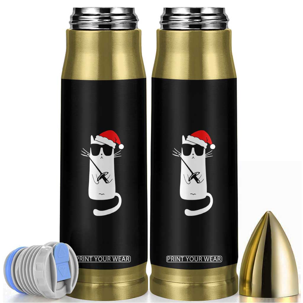 Funny Cat Fencing Christmas Bullet Tumbler Cute Kitty Lover TS14 Black Print Your Wear