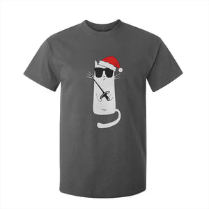 Funny Cat Fencing Christmas T Shirt For Kid Cute Kitty Lover TS14 Dark Heather Print Your Wear