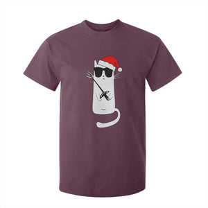 Funny Cat Fencing Christmas T Shirt For Kid Cute Kitty Lover TS14 Maroon Print Your Wear