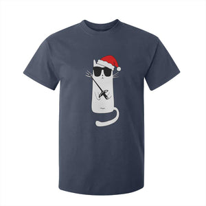 Funny Cat Fencing Christmas T Shirt For Kid Cute Kitty Lover TS14 Navy Print Your Wear