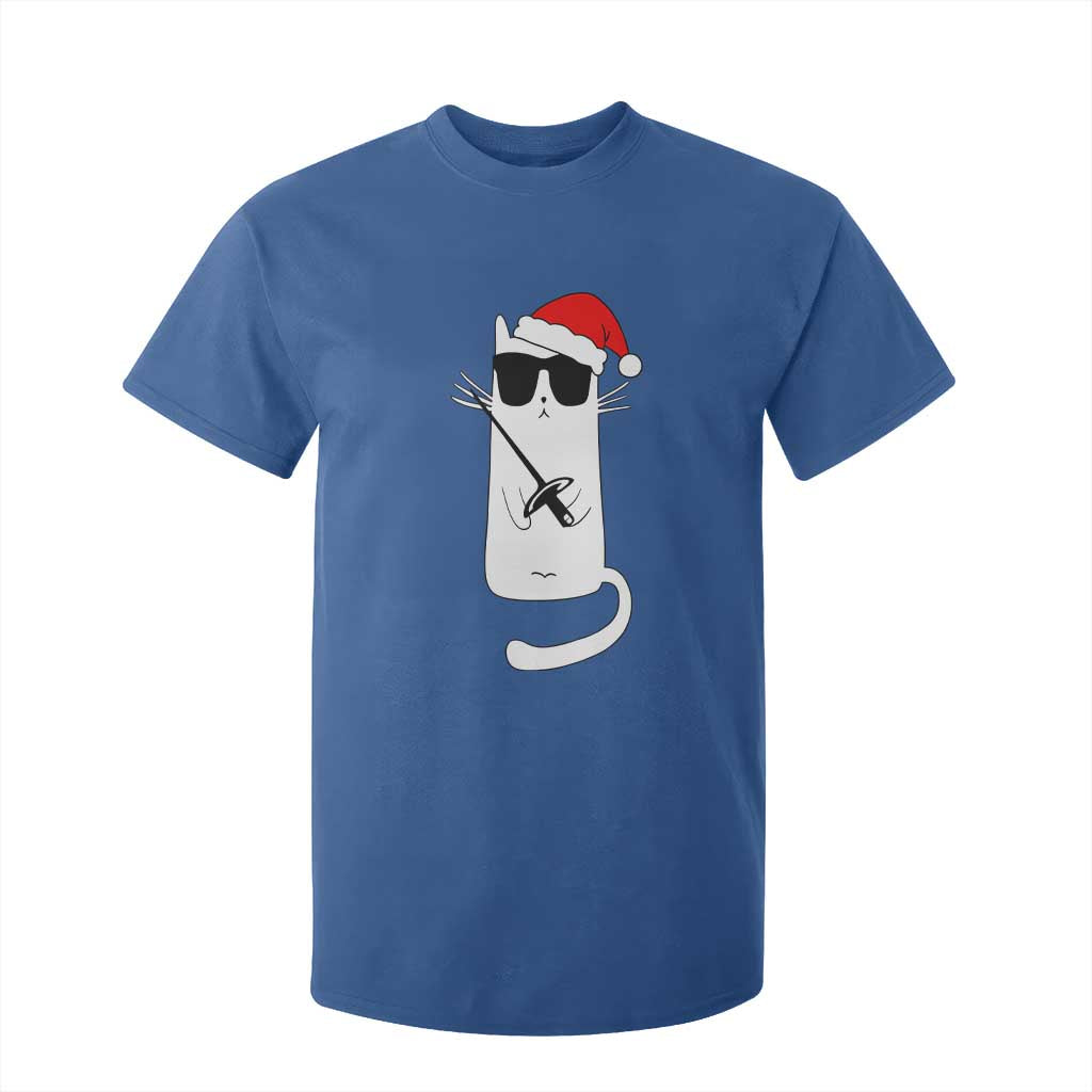 Funny Cat Fencing Christmas T Shirt For Kid Cute Kitty Lover TS14 Royal Blue Print Your Wear