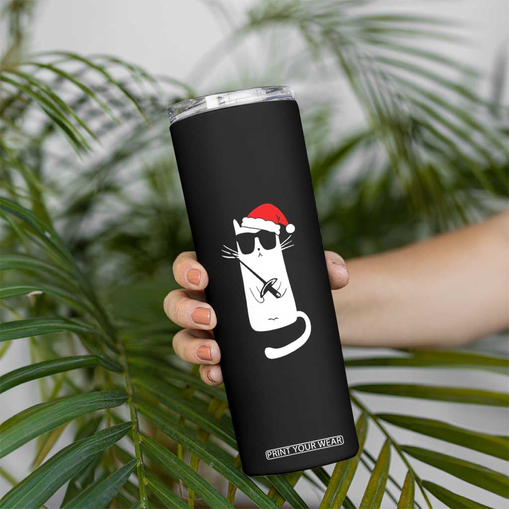 Funny Cat Fencing Christmas Skinny Tumbler Cute Kitty Lover TS14 Print Your Wear