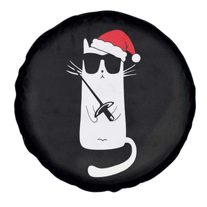 Funny Cat Fencing Christmas Spare Tire Cover Cute Kitty Lover TS14 Print Your Wear