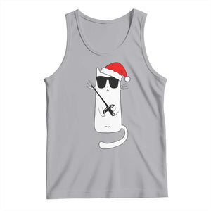 Funny Cat Fencing Christmas Tank Top Cute Kitty Lover TS14 Athletic Heather Print Your Wear