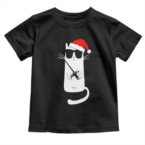 Funny Cat Fencing Christmas Toddler T Shirt Cute Kitty Lover TS14 Black Print Your Wear