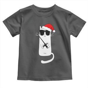 Funny Cat Fencing Christmas Toddler T Shirt Cute Kitty Lover TS14 Dark Heather Print Your Wear