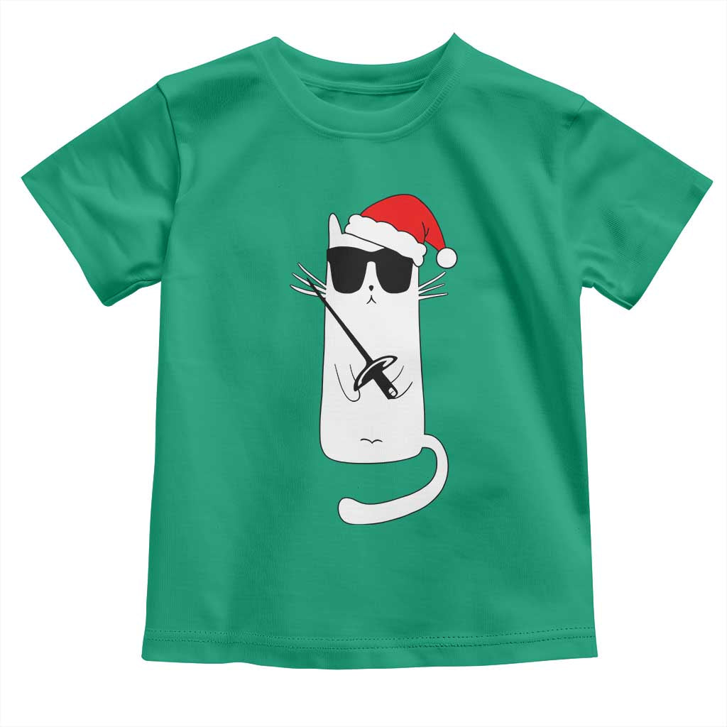 Funny Cat Fencing Christmas Toddler T Shirt Cute Kitty Lover TS14 Irish Green Print Your Wear