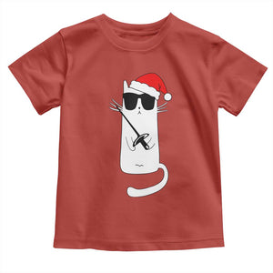 Funny Cat Fencing Christmas Toddler T Shirt Cute Kitty Lover TS14 Red Print Your Wear