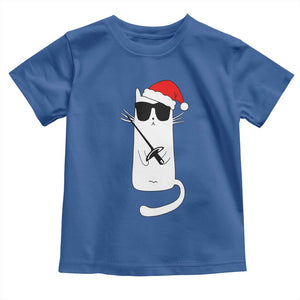 Funny Cat Fencing Christmas Toddler T Shirt Cute Kitty Lover TS14 Royal Blue Print Your Wear