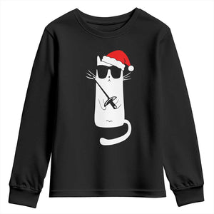 Funny Cat Fencing Christmas Youth Sweatshirt Cute Kitty Lover TS14 Black Print Your Wear