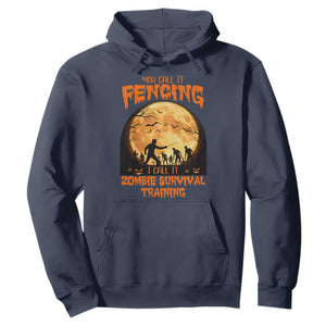 Funny Fencing Halloween Hoodie You Call It Fencing Zombie Survival TS14 Navy Print Your Wear