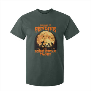 Funny Fencing Halloween T Shirt For Kid You Call It Fencing Zombie Survival TS14 Dark Forest Green Print Your Wear