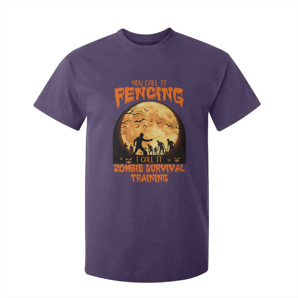 Funny Fencing Halloween T Shirt For Kid You Call It Fencing Zombie Survival TS14 Purple Print Your Wear