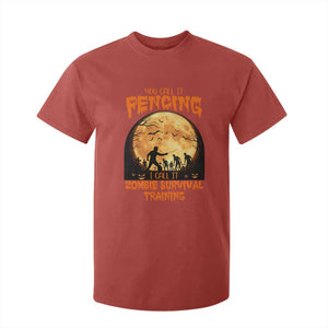 Funny Fencing Halloween T Shirt For Kid You Call It Fencing Zombie Survival TS14 Red Print Your Wear