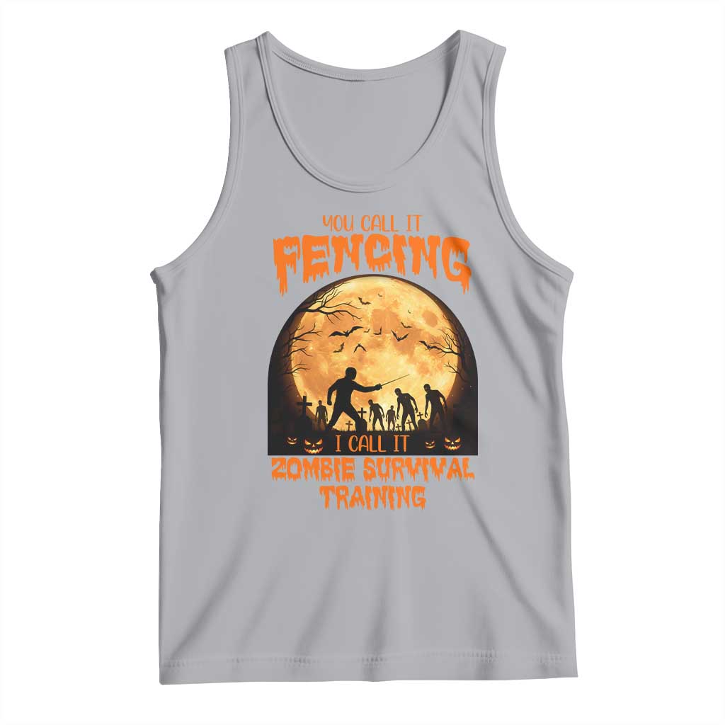 Funny Fencing Halloween Tank Top You Call It Fencing Zombie Survival TS14 Athletic Heather Print Your Wear