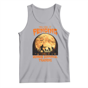 Funny Fencing Halloween Tank Top You Call It Fencing Zombie Survival TS14 Athletic Heather Print Your Wear