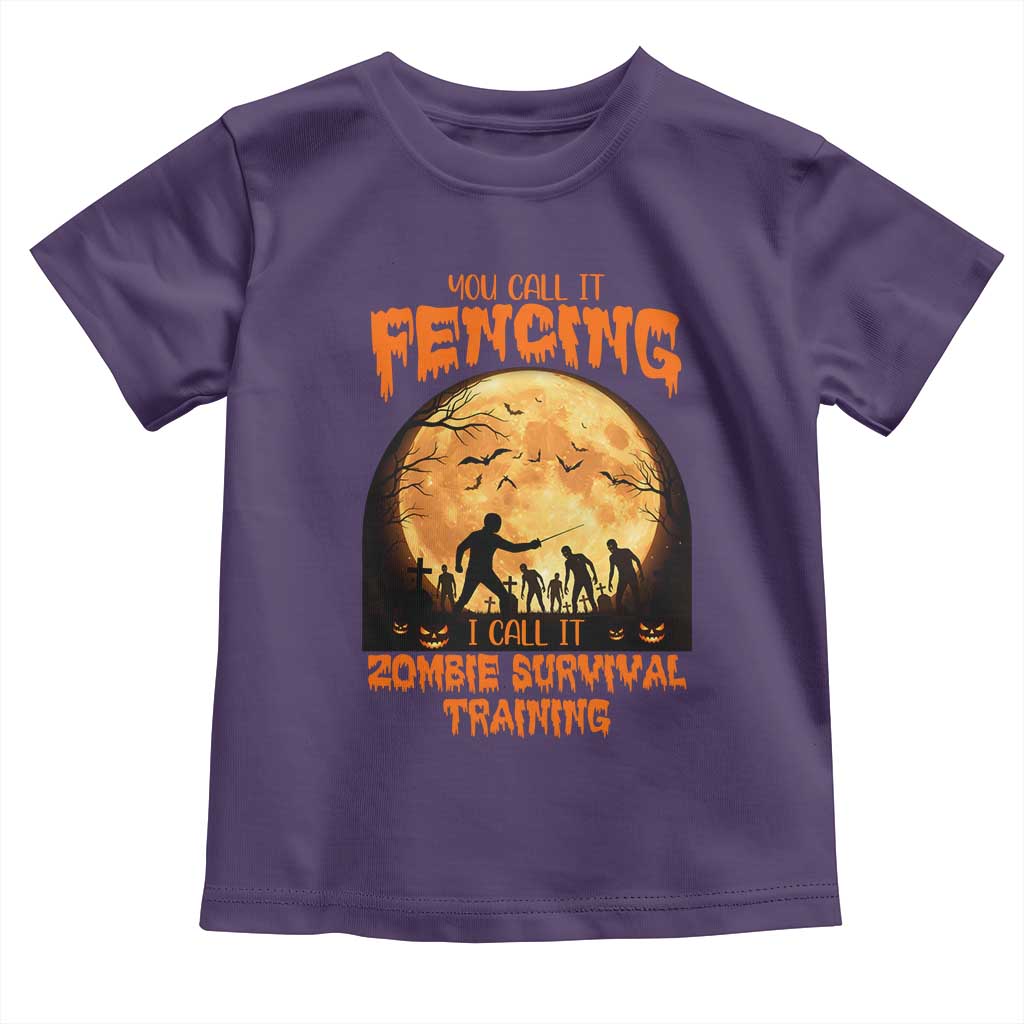 Funny Fencing Halloween Toddler T Shirt You Call It Fencing Zombie Survival TS14 Purple Print Your Wear