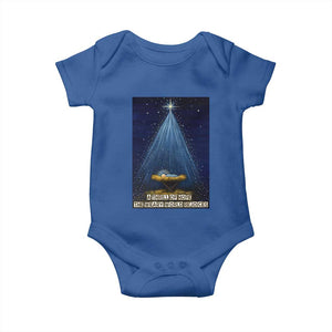 Nativity Scene Christmas Baby Onesie Biible Baby Jesus Christian TS14 Royal Blue Print Your Wear
