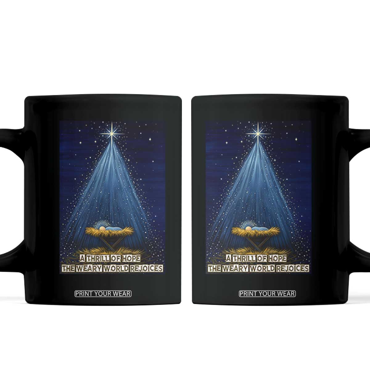 Nativity Scene Christmas Coffee Mug Biible Baby Jesus Christian TS14 Black Print Your Wear