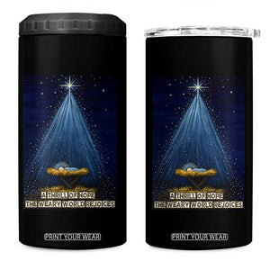 Nativity Scene Christmas 4 in 1 Can Cooler Tumbler Biible Baby Jesus Christian TS14 One Size: 16 oz Black Print Your Wear