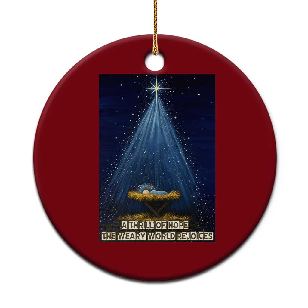Nativity Scene Xmas Ceramic Ornament Biible Baby Jesus Christian TS14 1pc Red Print Your Wear