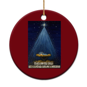 Nativity Scene Xmas Ceramic Ornament Biible Baby Jesus Christian TS14 1pc Red Print Your Wear