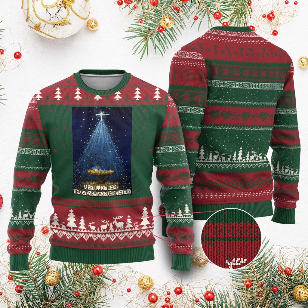 Nativity Scene Xmas Ugly Christmas Sweater Biible Baby Jesus Christian TS14 Red Green Print Your Wear