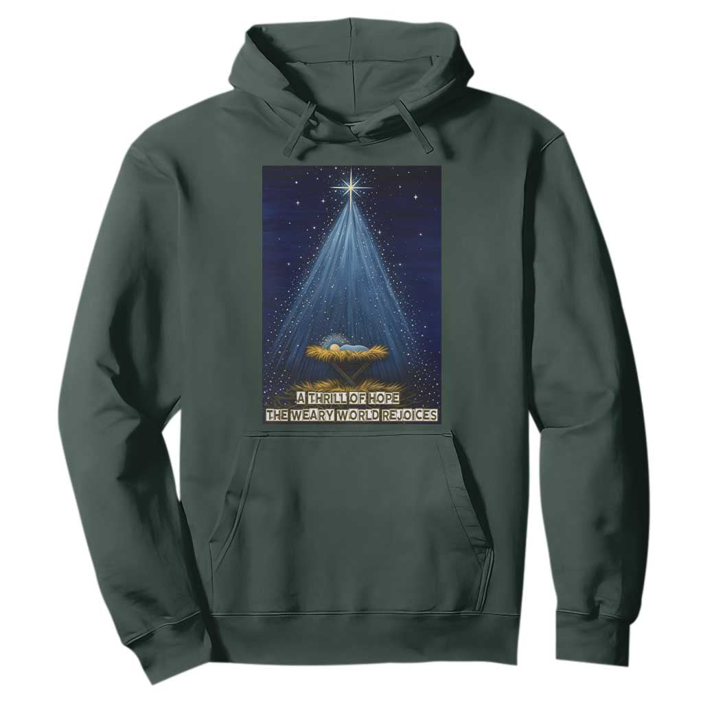 Nativity Scene Christmas Hoodie Biible Baby Jesus Christian TS14 Dark Forest Green Print Your Wear