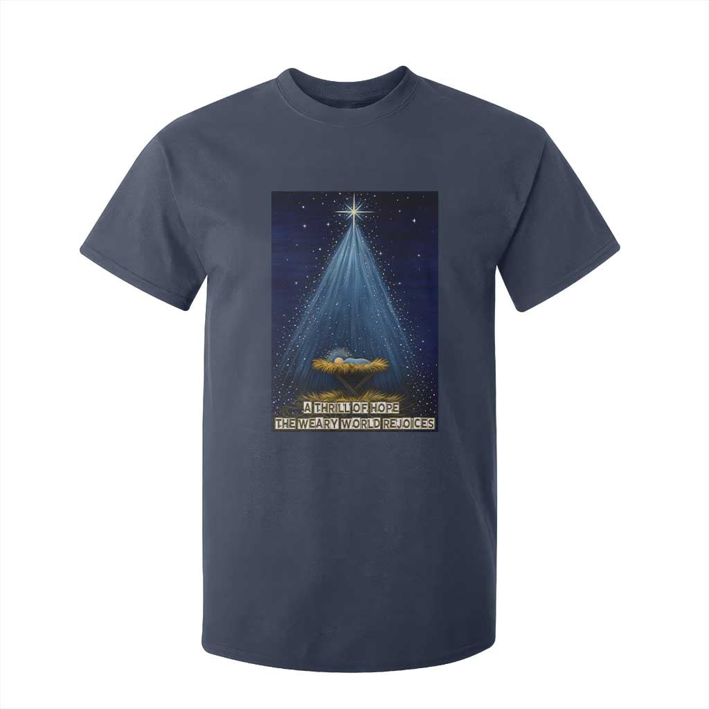Nativity Scene Christmas T Shirt For Kid Biible Baby Jesus Christian TS14 Navy Print Your Wear