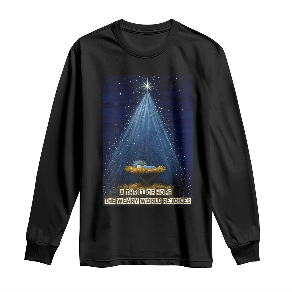Nativity Scene Christmas Long Sleeve Shirt Biible Baby Jesus Christian TS14 Black Print Your Wear