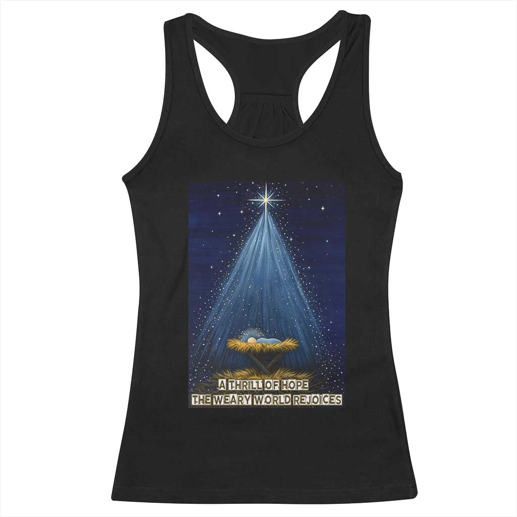 Nativity Scene Christmas Racerback Tank Top Biible Baby Jesus Christian - Print Your Wear