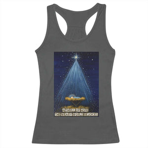Nativity Scene Christmas Racerback Tank Top Biible Baby Jesus Christian TS14 Dark Heather Print Your Wear