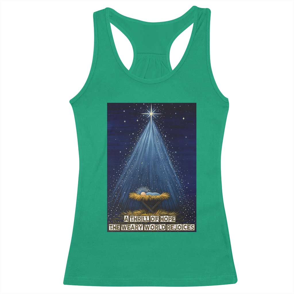 Nativity Scene Christmas Racerback Tank Top Biible Baby Jesus Christian TS14 Irish Green Print Your Wear