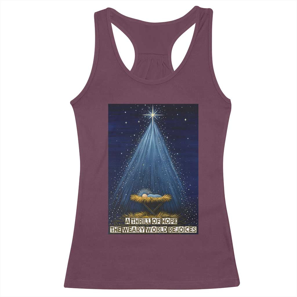 Nativity Scene Christmas Racerback Tank Top Biible Baby Jesus Christian TS14 Maroon Print Your Wear