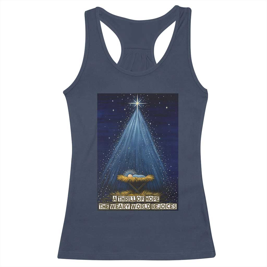 Nativity Scene Christmas Racerback Tank Top Biible Baby Jesus Christian TS14 Navy Print Your Wear