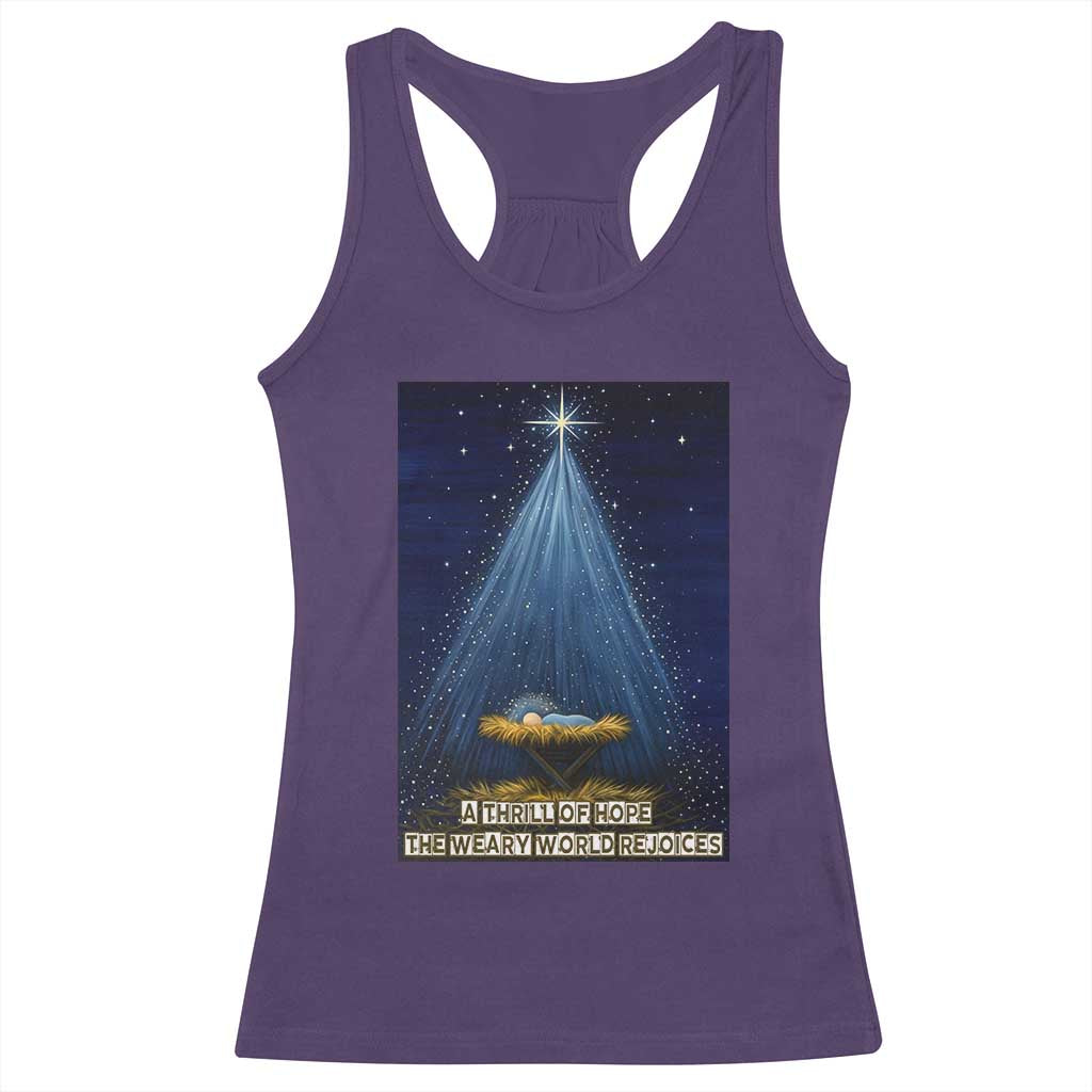 Nativity Scene Christmas Racerback Tank Top Biible Baby Jesus Christian TS14 Purple Print Your Wear