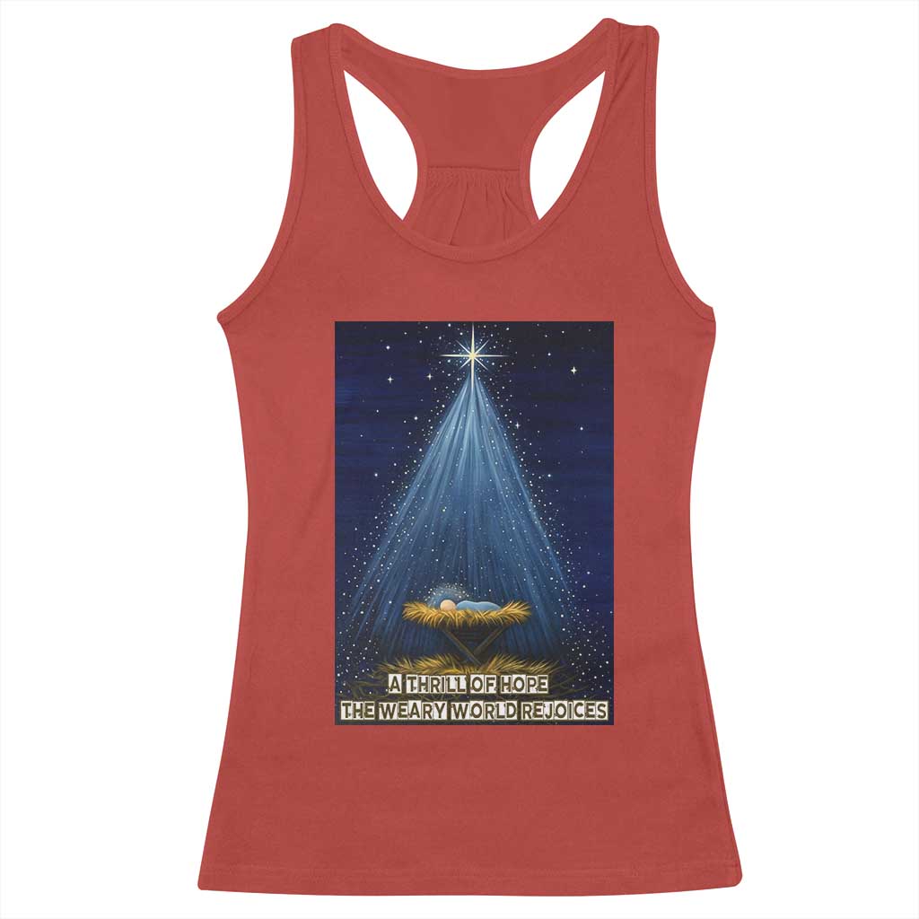 Nativity Scene Christmas Racerback Tank Top Biible Baby Jesus Christian TS14 Red Print Your Wear