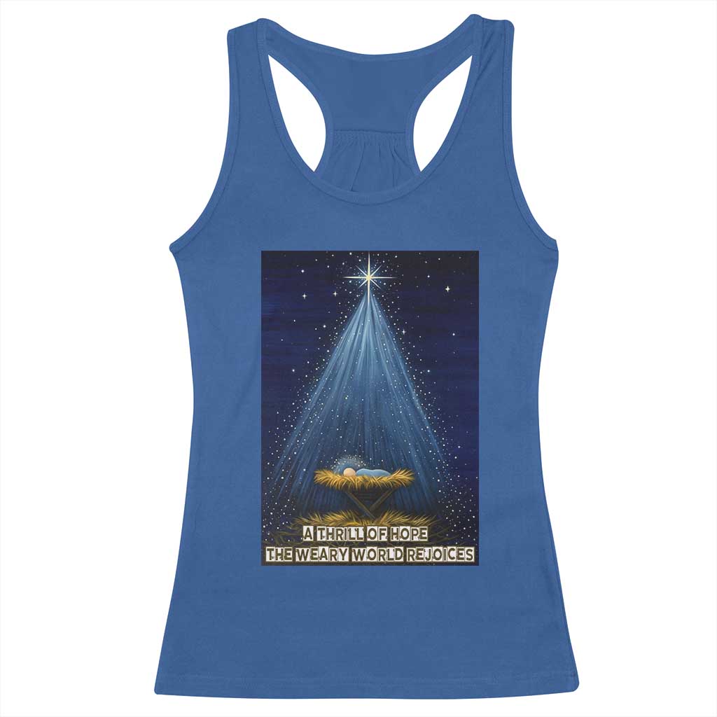 Nativity Scene Christmas Racerback Tank Top Biible Baby Jesus Christian TS14 Royal Blue Print Your Wear