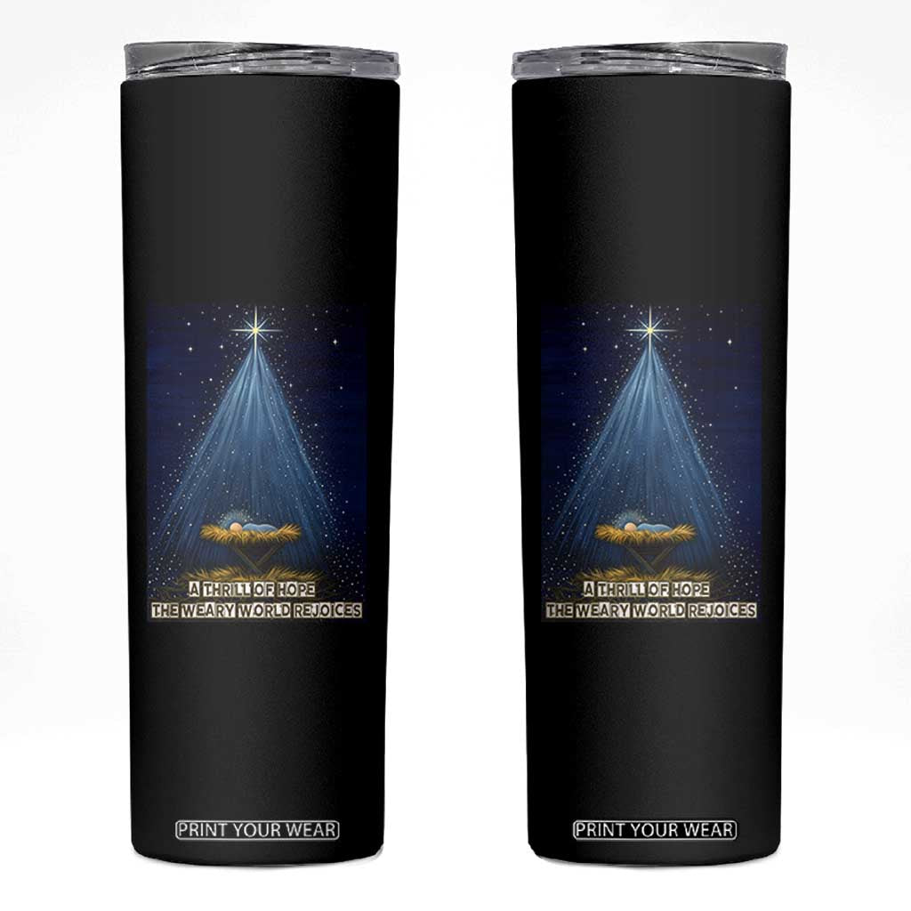 Nativity Scene Christmas Skinny Tumbler Biible Baby Jesus Christian TS14 Black Print Your Wear
