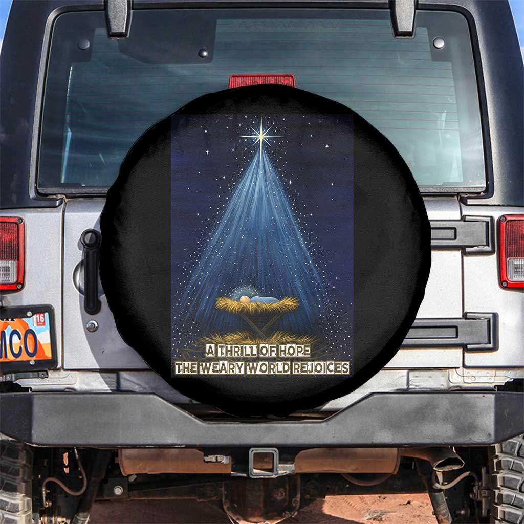 Nativity Scene Christmas Spare Tire Cover Biible Baby Jesus Christian TS14 No hole Black Print Your Wear