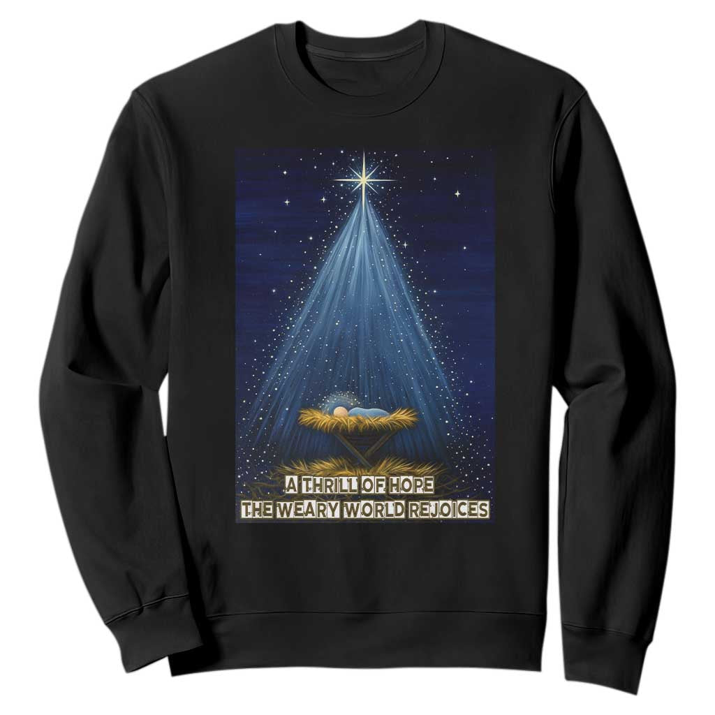 Nativity Scene Christmas Sweatshirt Biible Baby Jesus Christian - Print Your Wear