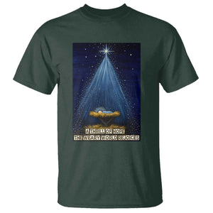 Nativity Scene Christmas T Shirt Biible Baby Jesus Christian TS14 Dark Forest Green Print Your Wear