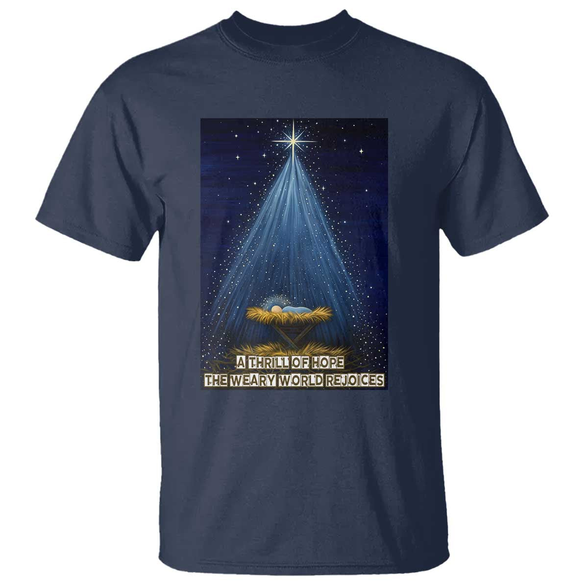 Nativity Scene Christmas T Shirt Biible Baby Jesus Christian TS14 Navy Print Your Wear