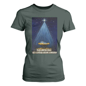 Nativity Scene Christmas T Shirt For Women Biible Baby Jesus Christian TS14 Dark Forest Green Print Your Wear