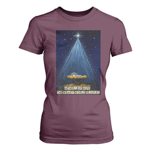 Nativity Scene Christmas T Shirt For Women Biible Baby Jesus Christian TS14 Maroon Print Your Wear