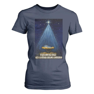 Nativity Scene Christmas T Shirt For Women Biible Baby Jesus Christian TS14 Navy Print Your Wear