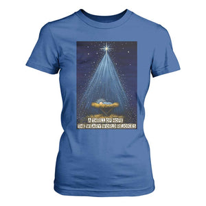 Nativity Scene Christmas T Shirt For Women Biible Baby Jesus Christian TS14 Royal Blue Print Your Wear
