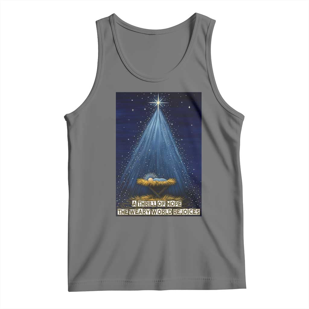 Nativity Scene Christmas Tank Top Biible Baby Jesus Christian TS14 Black Heather Print Your Wear