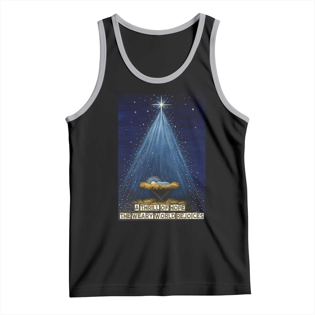 Nativity Scene Christmas Tank Top Biible Baby Jesus Christian TS14 Black Athletic Heather Print Your Wear